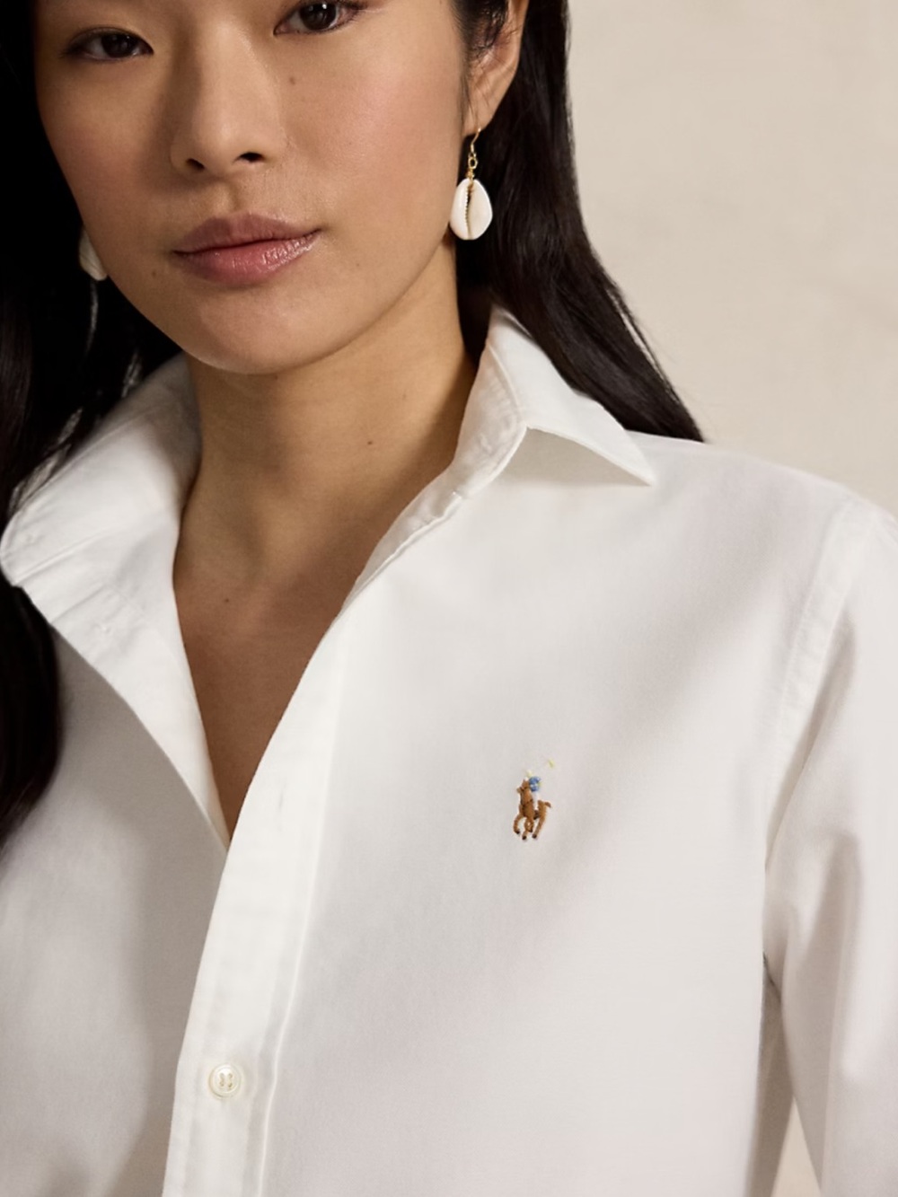 Ralph Lauren White Slim Fit Oxford Shirt - Picture 2 of 7